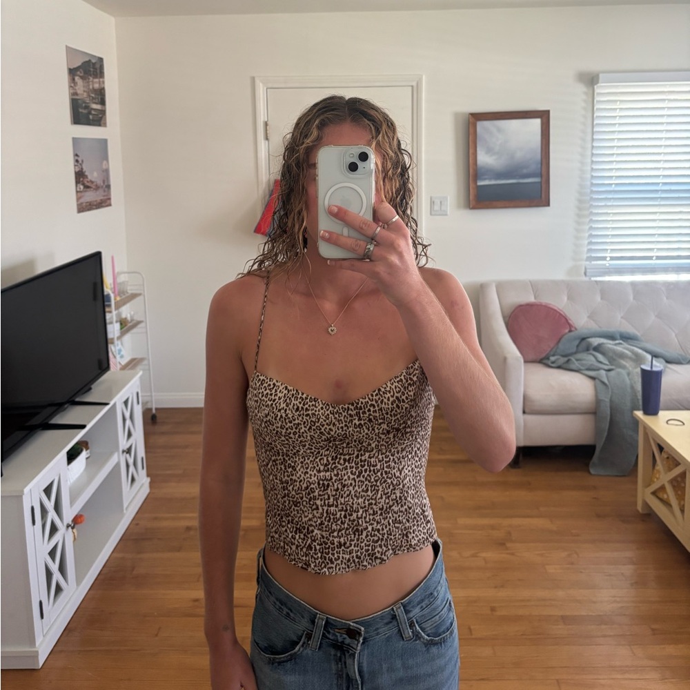 Olivaceous Cheetah Print Textured Top